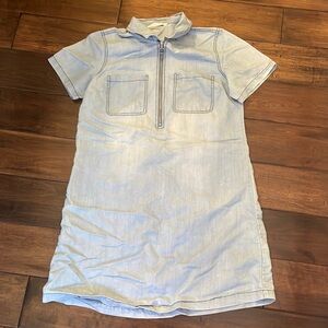Denim Jean Mini Zip Up Dress (its not very short irl)